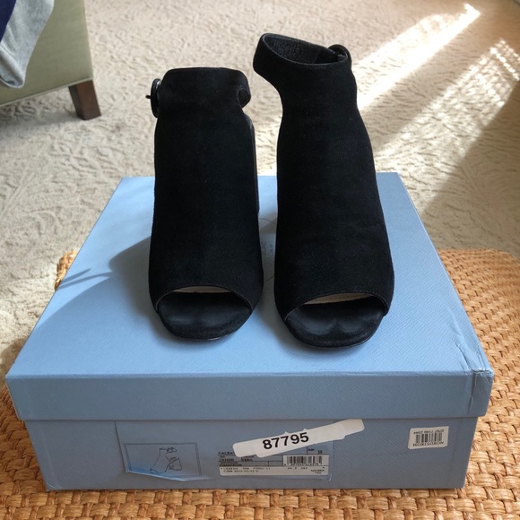 Prada Suede Block Heel Sandals - Picture 3 of 3